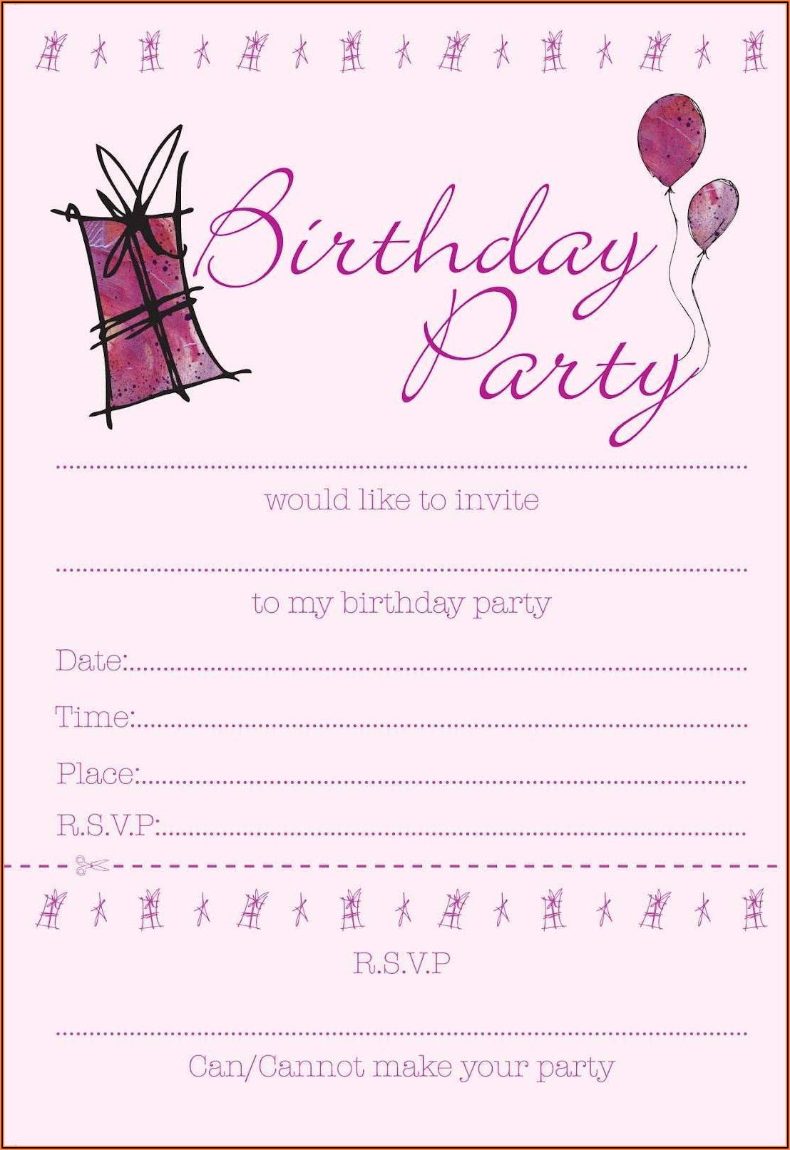 Free Birthday Invitation Templates Nz