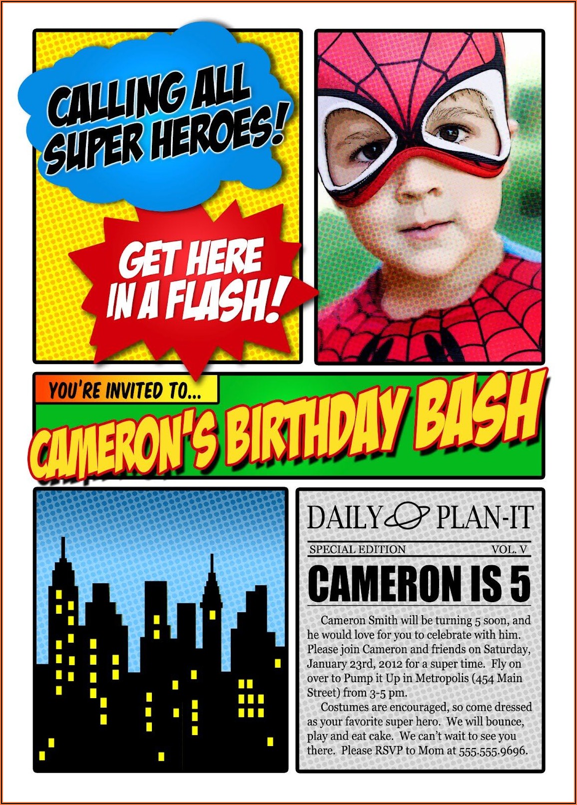 Free Birthday Invitation Templates Superhero