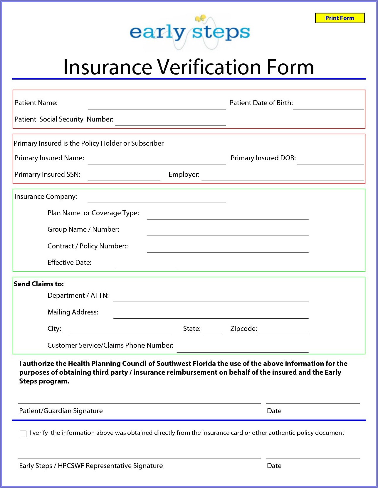 Free Blank Health Insurance Card Template