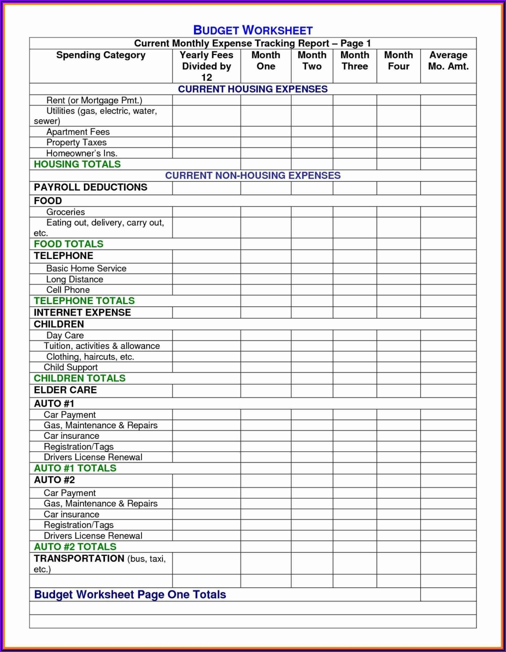 Free Business Plan Budget Template Excel