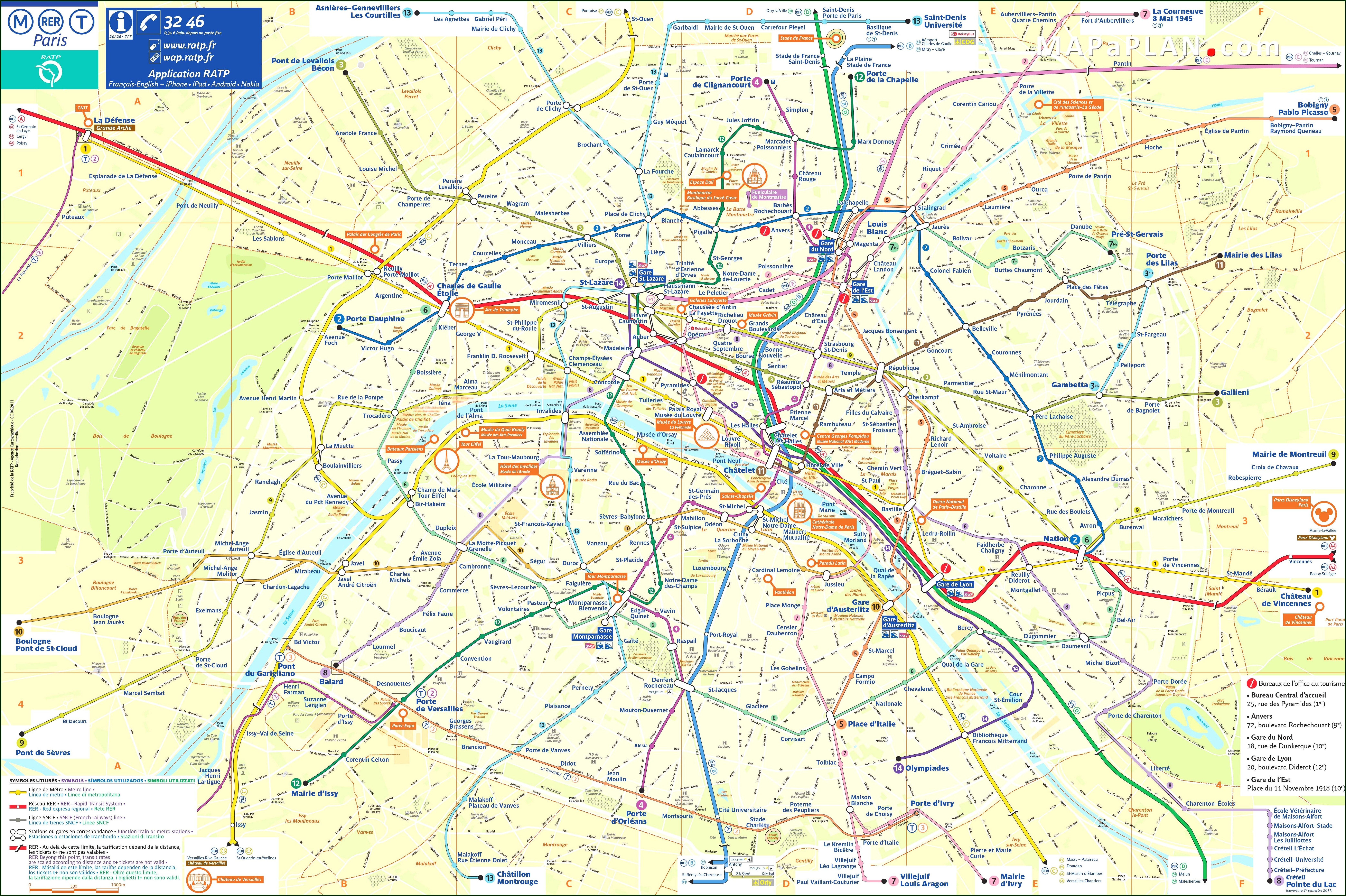 Free Map Of Paris Attractions