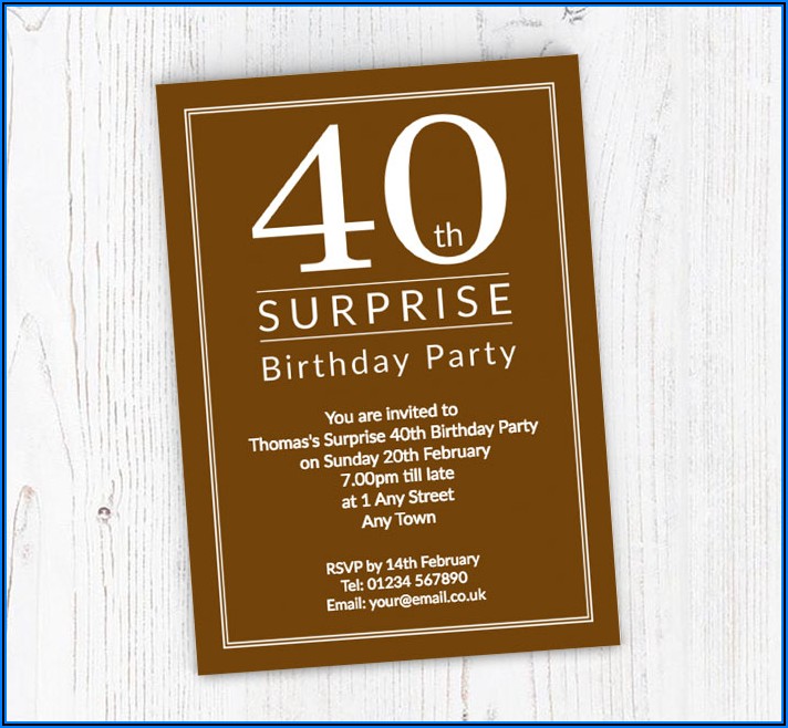 Free Online Surprise 40th Birthday Invitations