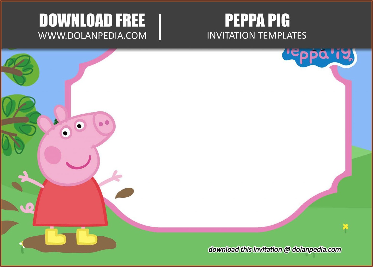Free Peppa Pig Invitation Template Editable