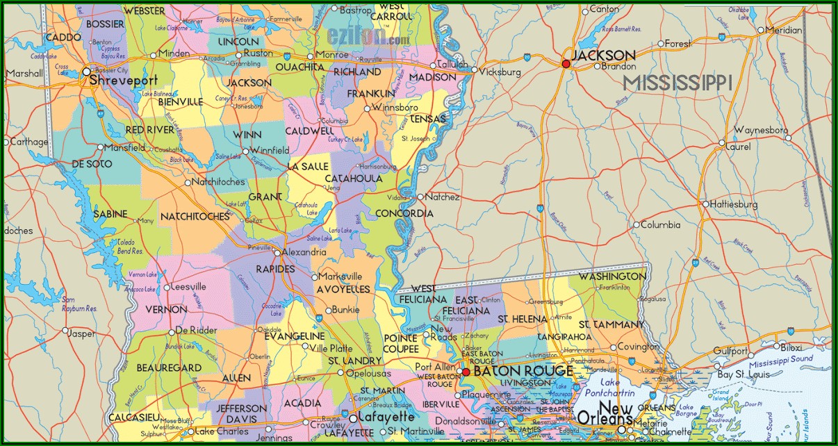 Free Printable Map Of Louisiana Parishes