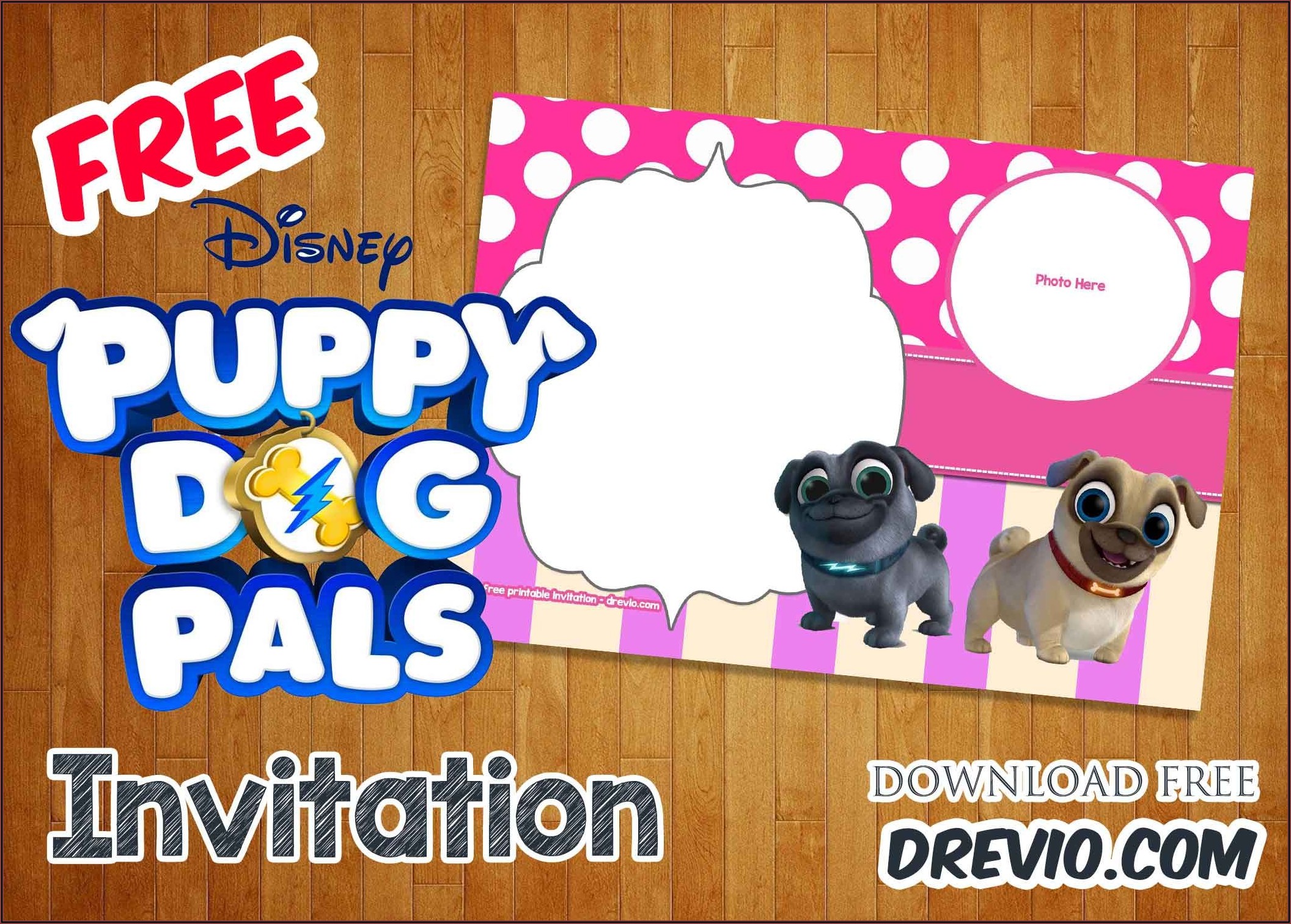 Free Printable Puppy Dog Pals Birthday Invitations