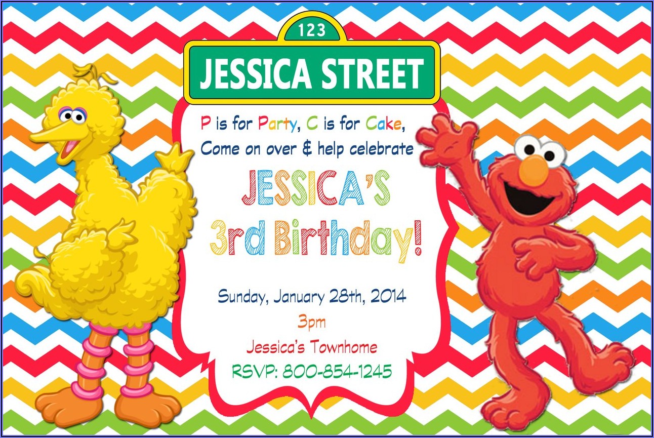 Free Printable Sesame Street Birthday Party Invitations