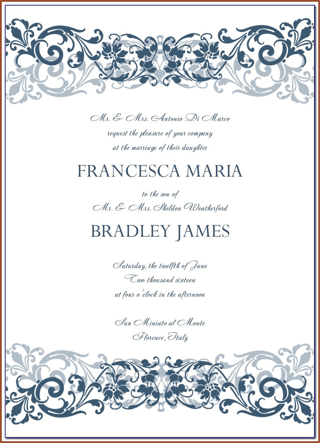 Free Wedding Invitation Templates For Word Download
