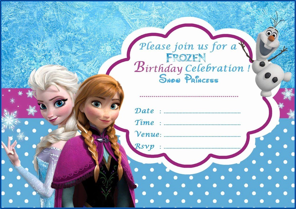 Frozen Birthday Invite Free