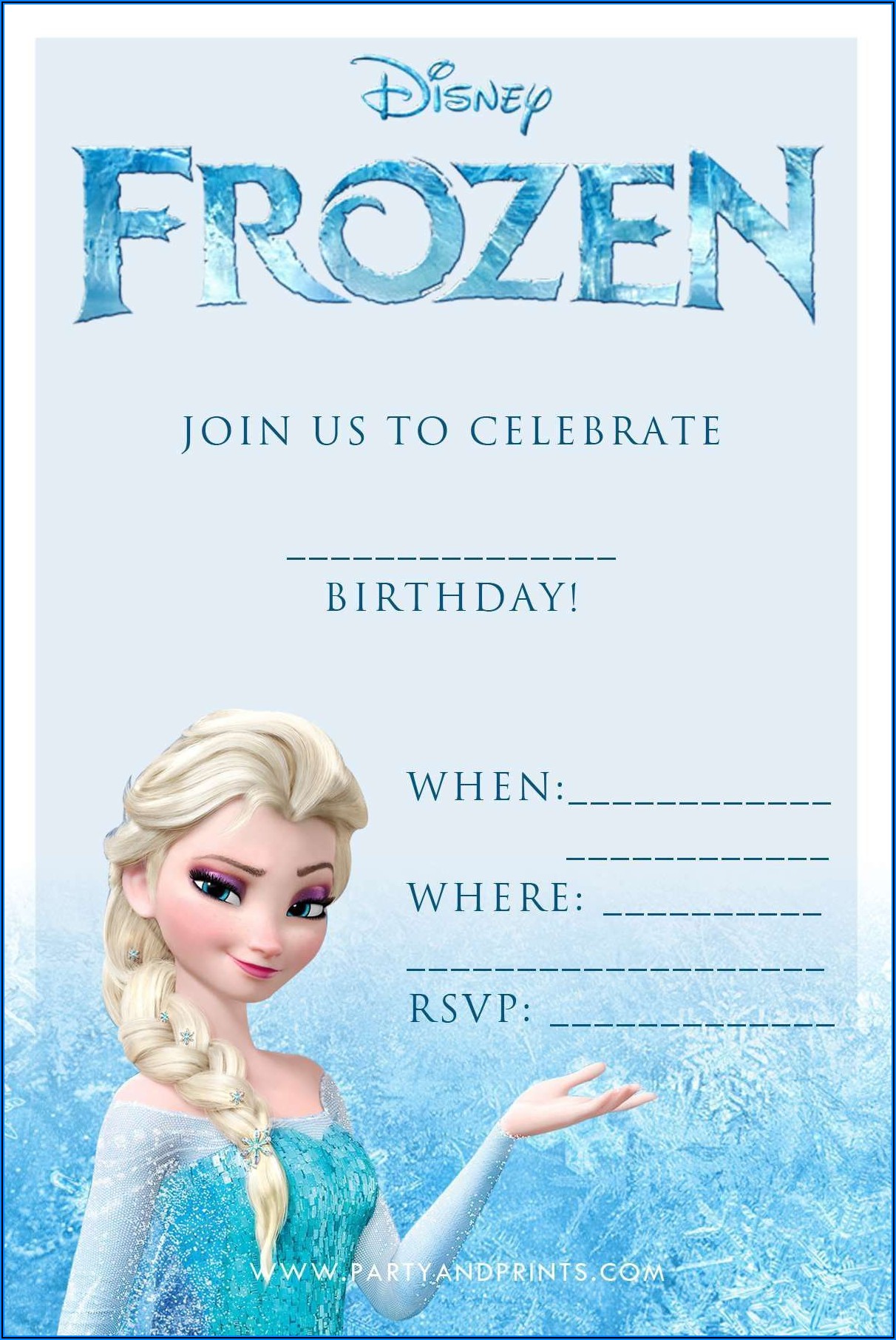 Frozen Birthday Party Invitations Online Free