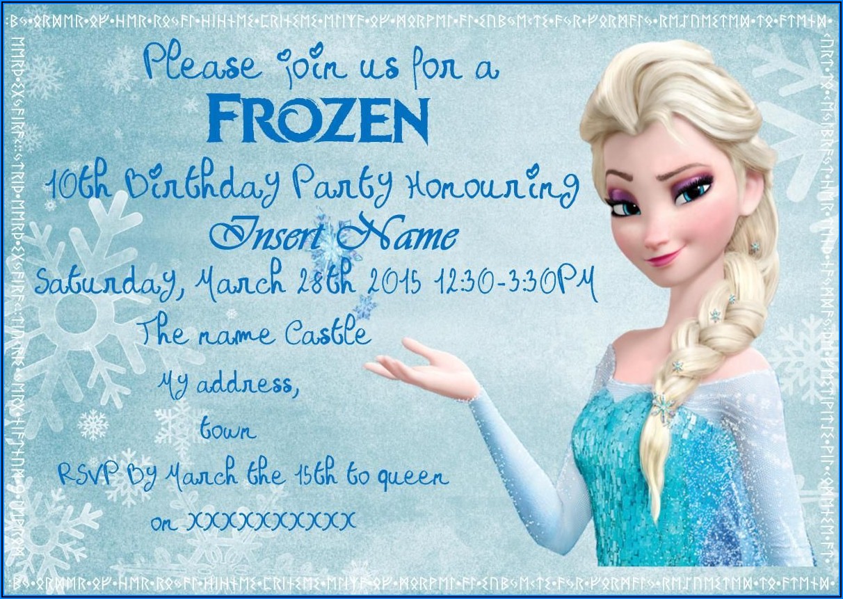 Frozen Birthday Party Invite Free