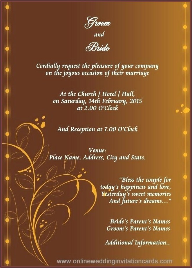 Invitation Card Template Free Online