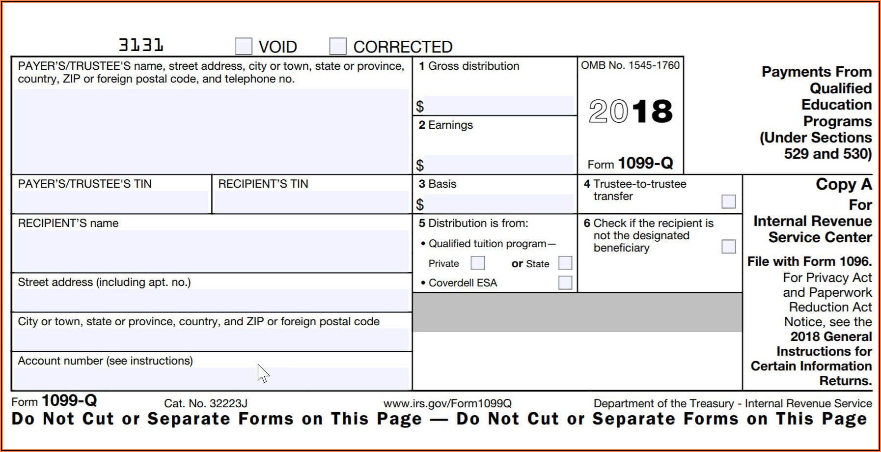 Irs Tax Form 1099 Q
