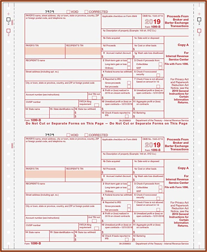 Irs Tax Forms 1099 B