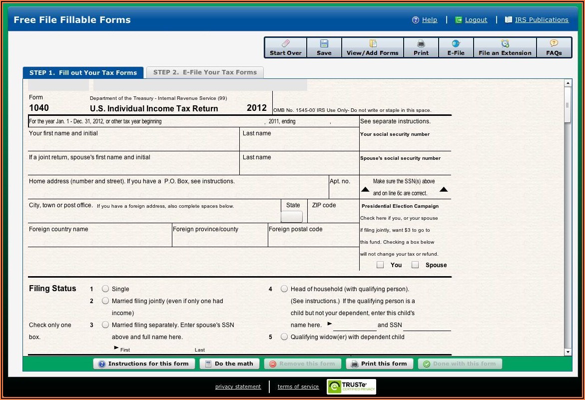 Irs.gov Free File Fillable Forms