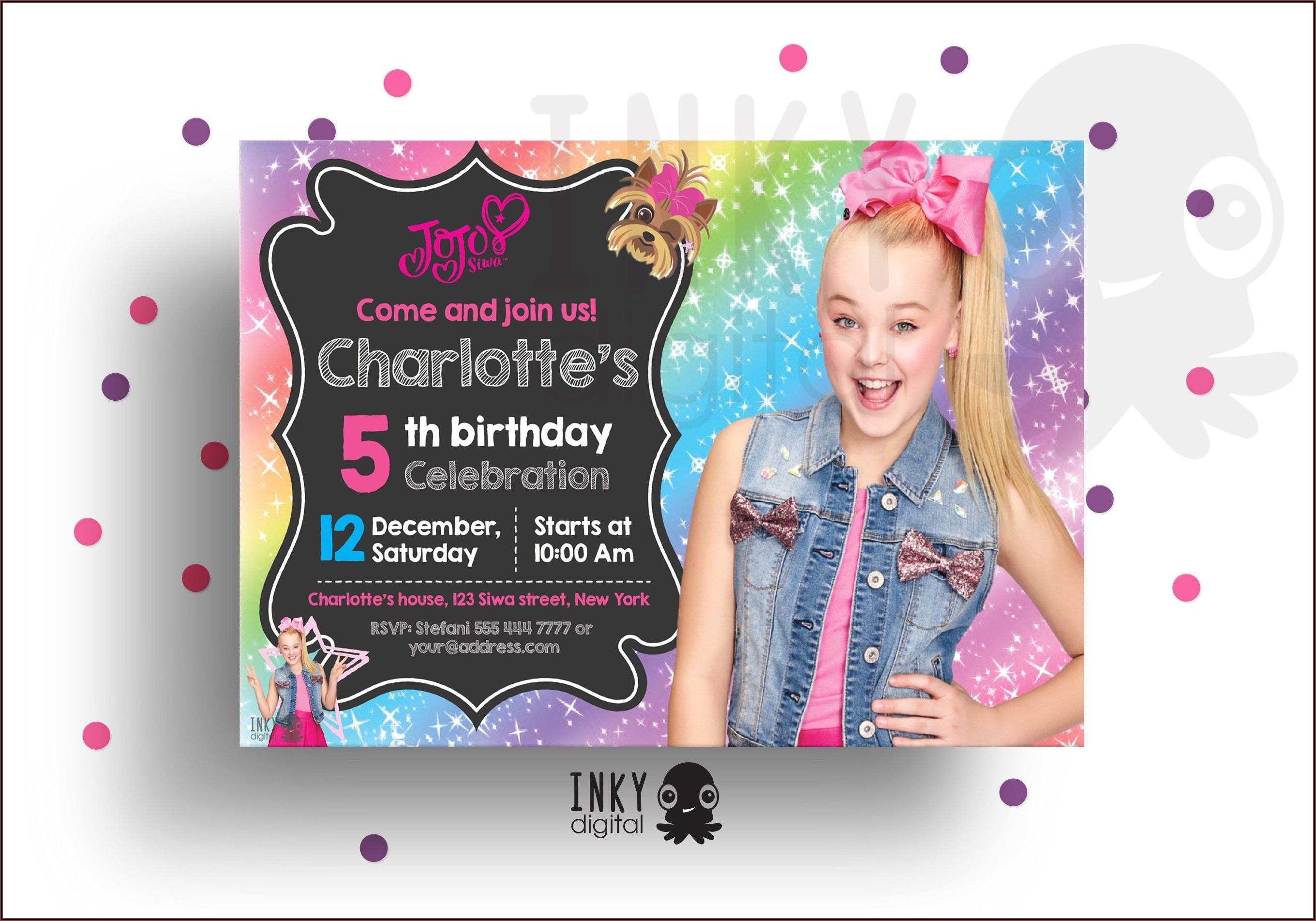 Jojo Siwa Birthday Invitations Printable