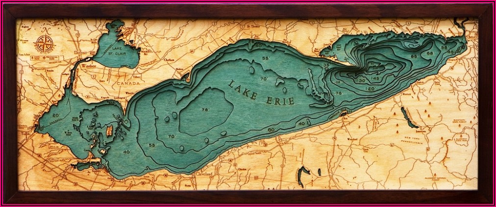 Lake Erie Contour Map