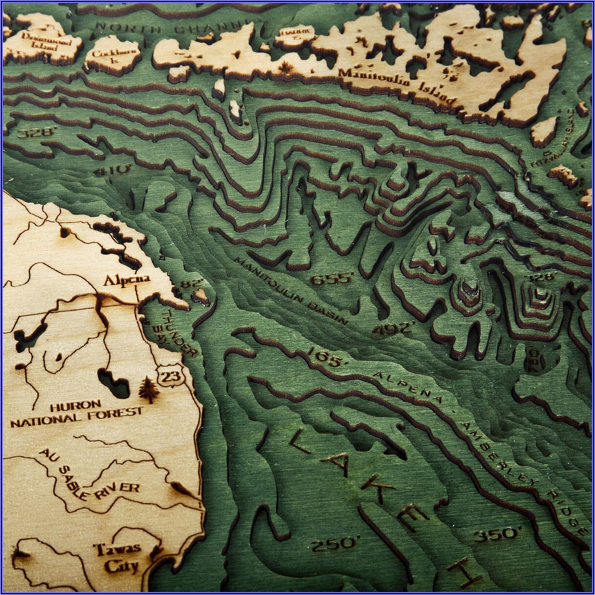 Lake Huron Topographic Map