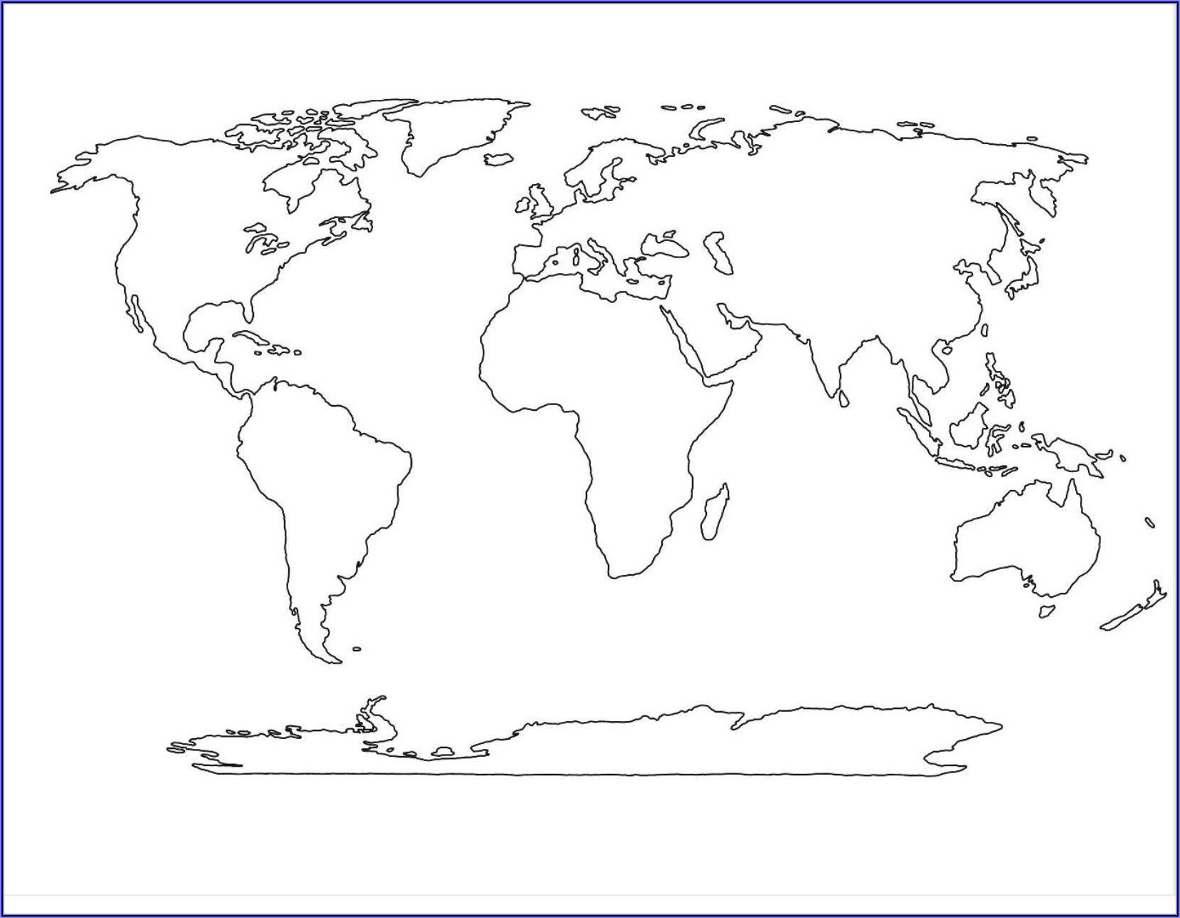 Large Blank World Map Printable