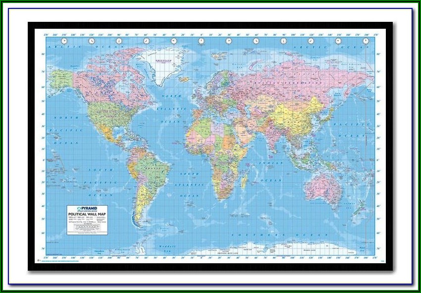 Large World Map Pinboard
