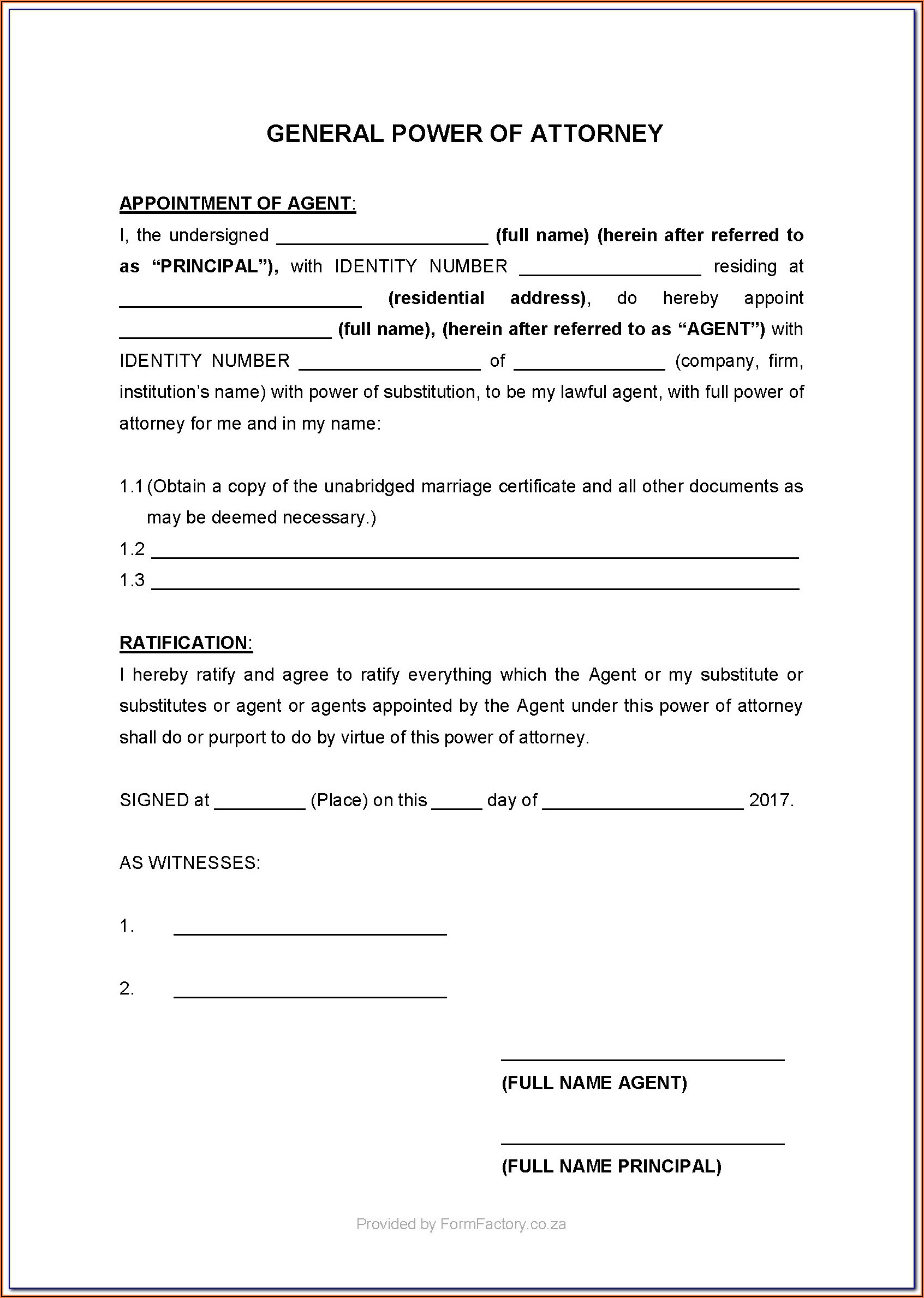 Limited Power Of Attorney Form Nj