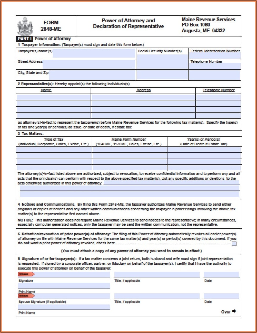 Maine Durable Financial Power Of Attorney Form