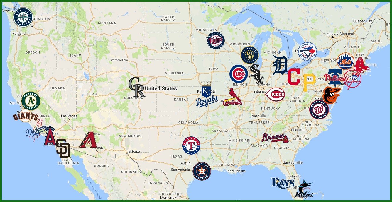 Map Of Baseball Stadiums In Usa
