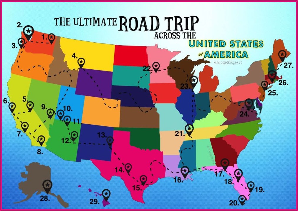 Map Of Driving Across America