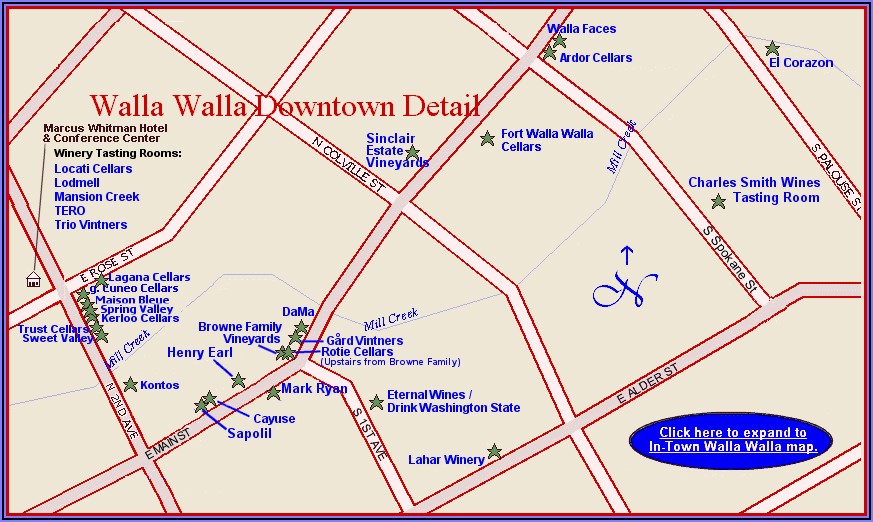 Map Of Hotels In Walla Walla Wa