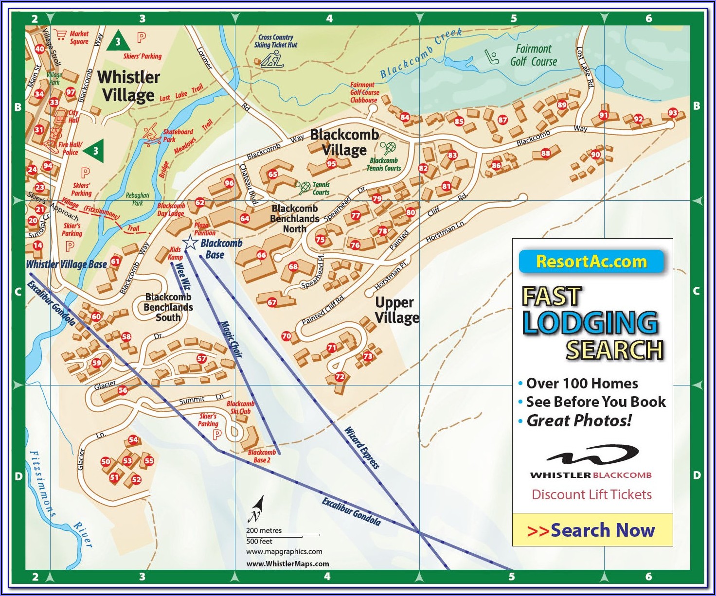 Map Of Hotels In Whistler Blackcomb