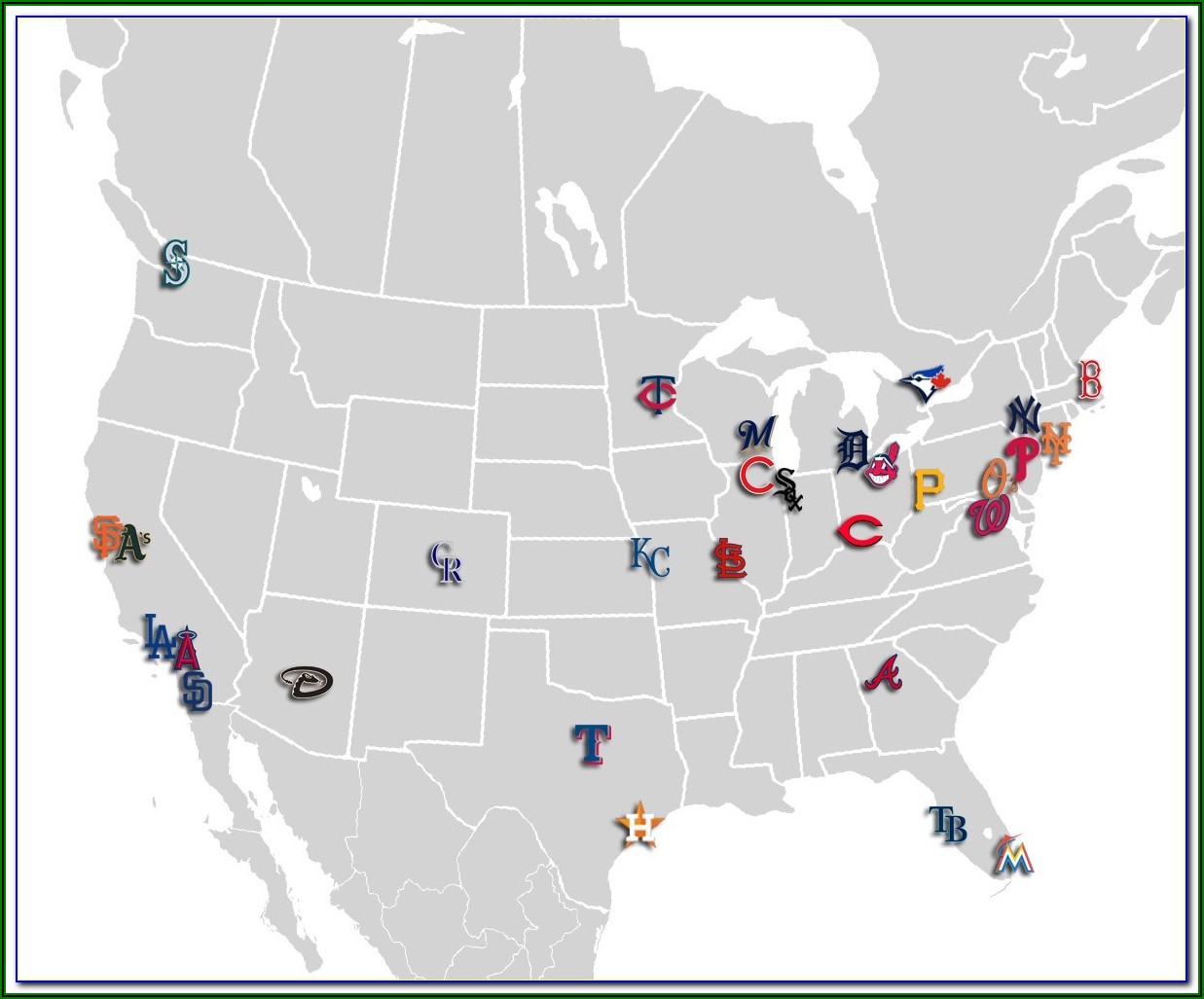 Map Of Usa Mlb Stadiums