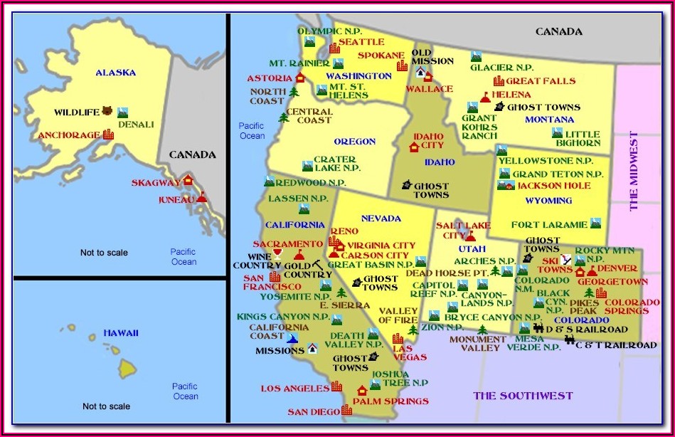 Map Of Usa With States Capitals And Cities