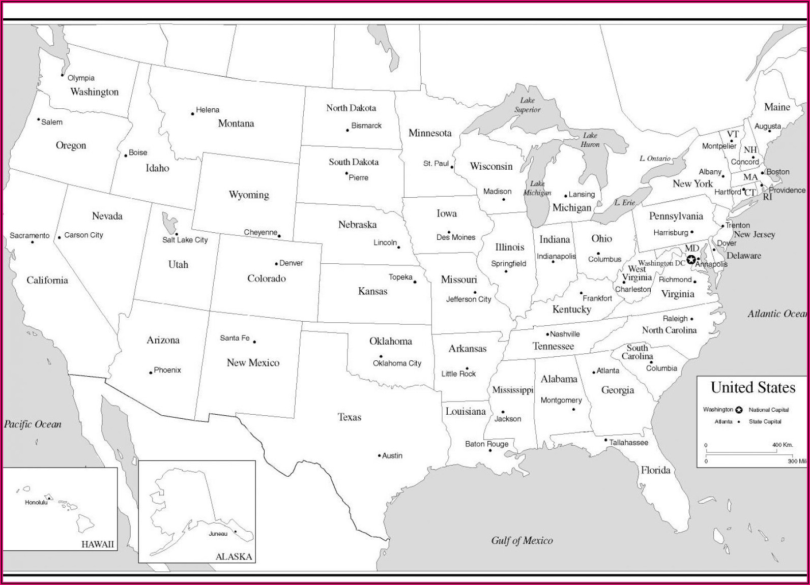 Maps Of Usa With States And Capitals