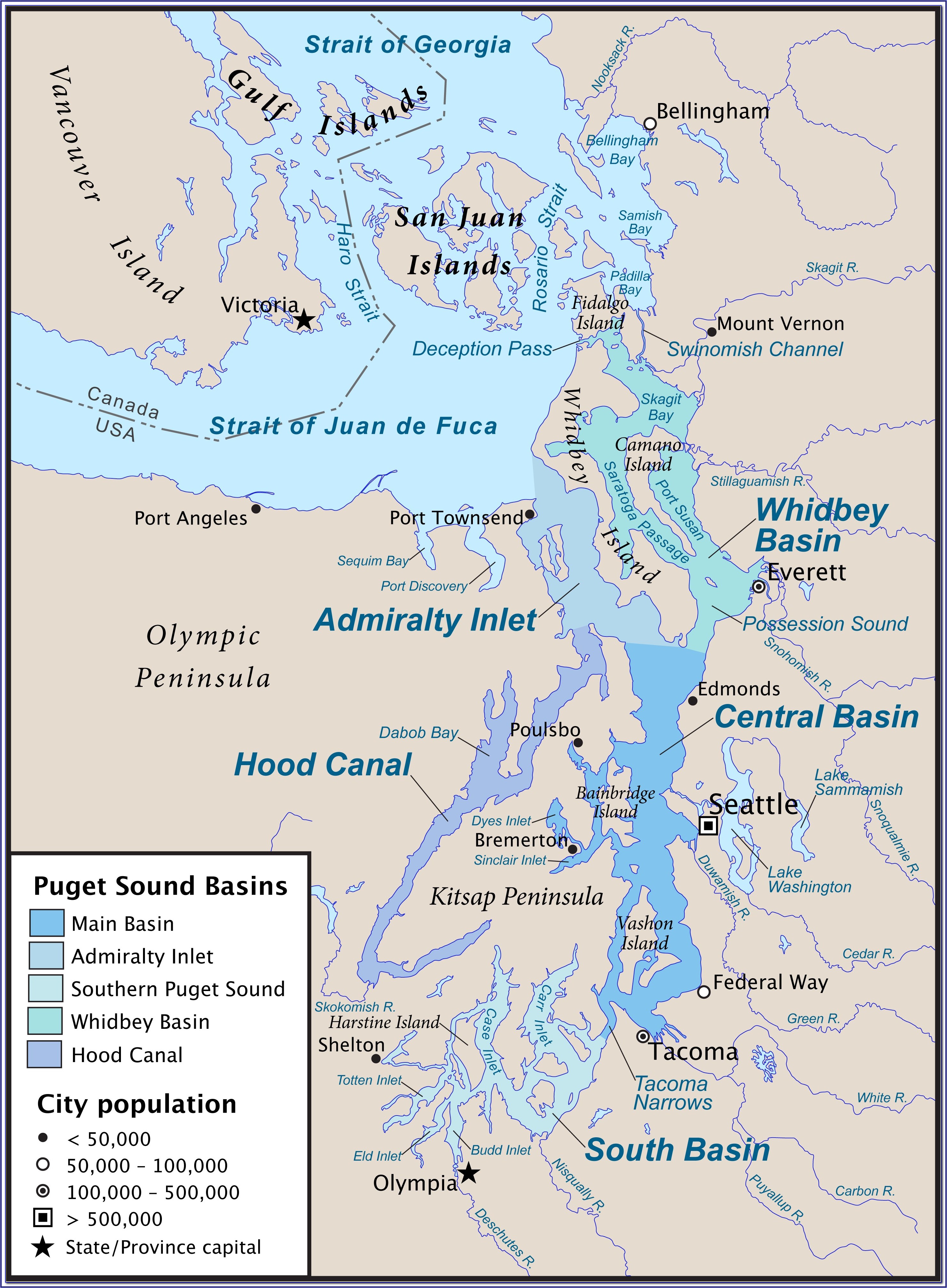 Marine Area 9 Puget Sound Map