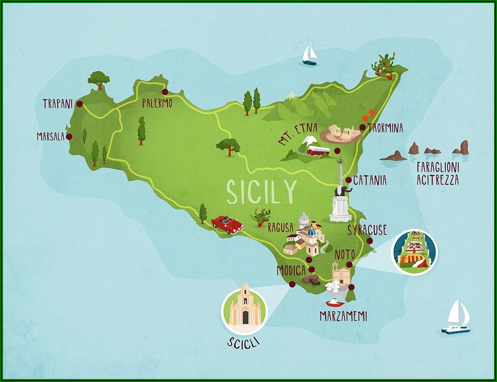Marsala Sicily Tourist Map