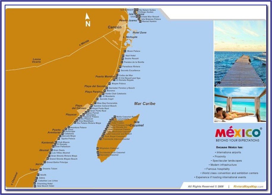 Mexican Riviera Hotel Map
