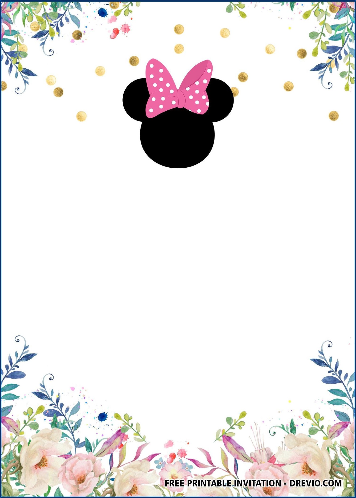 Mickey Minnie Mouse Birthday Invitations Template