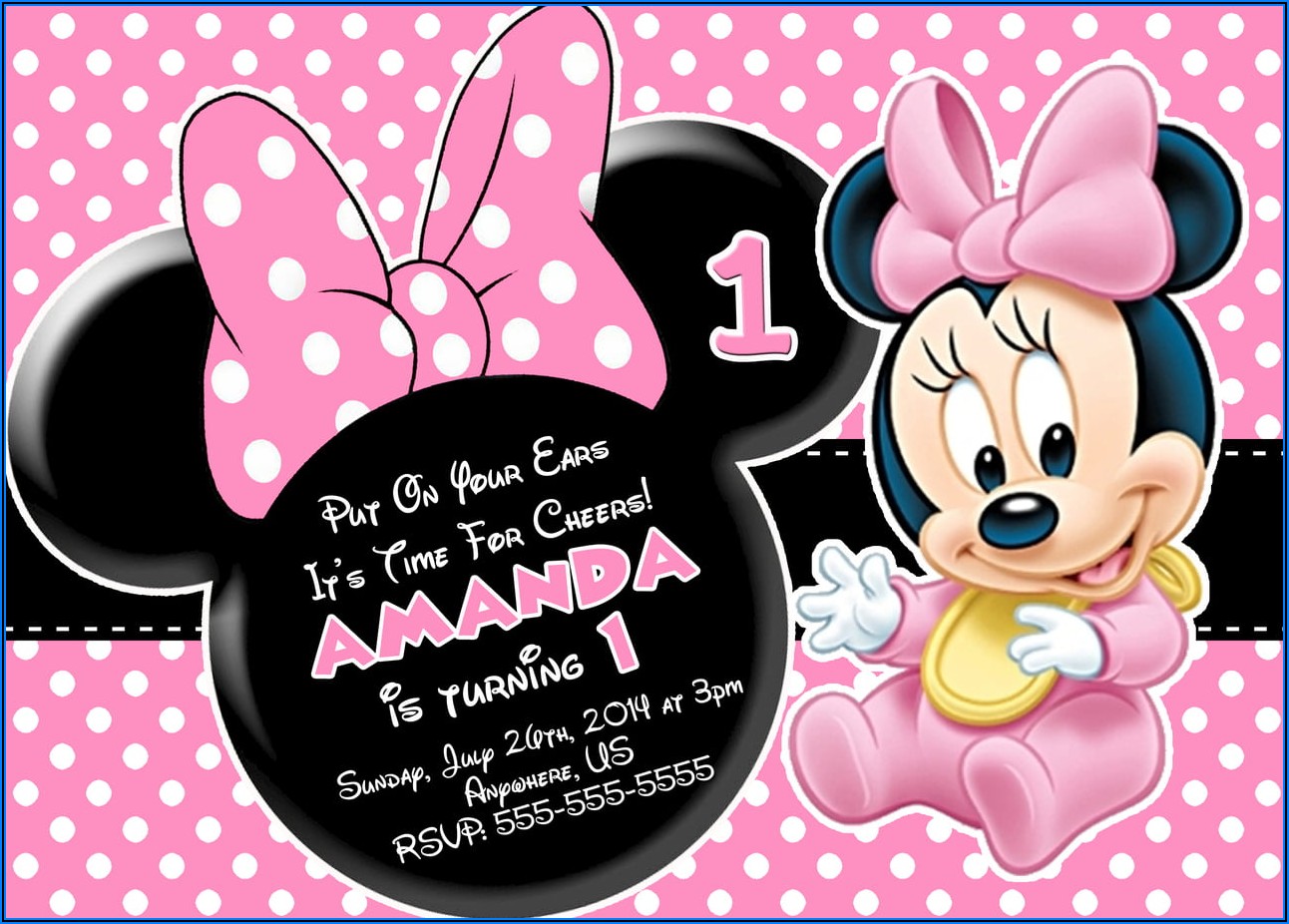 Minnie Mouse Birthday Invitations Free Download