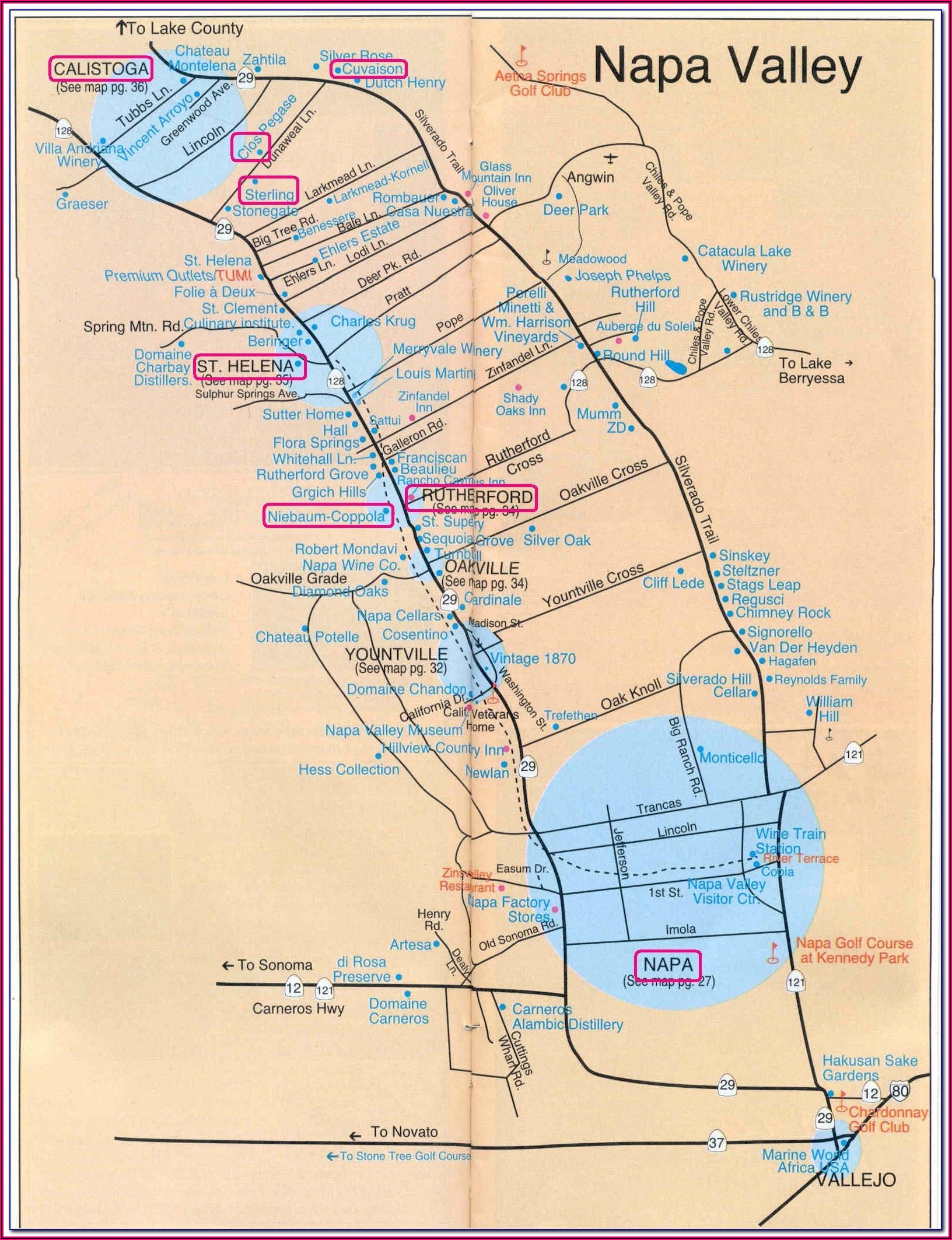 Napa Valley Vintners Topo Map