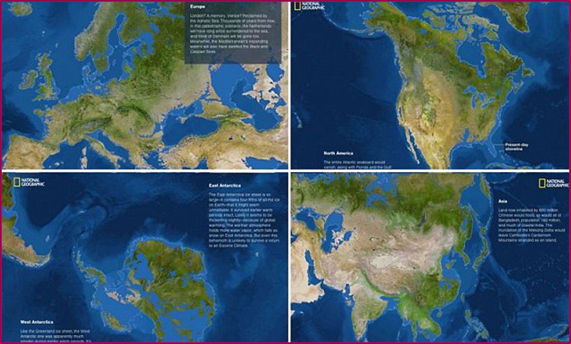 National Geographic Map Of World If All Ice Melted