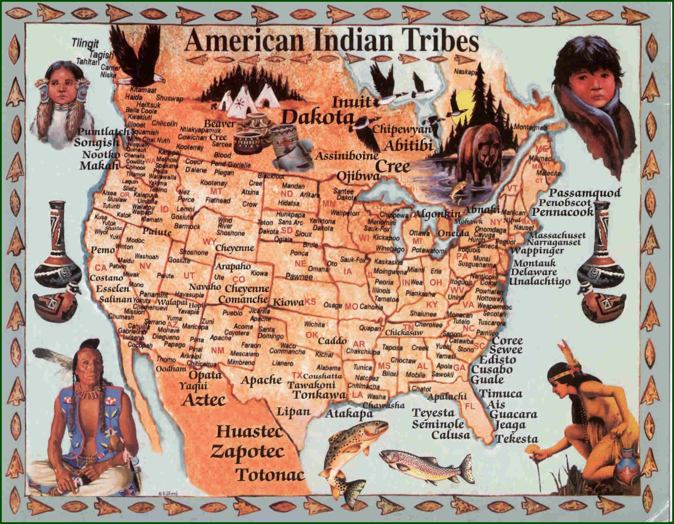Native American Indian Tribes Map
