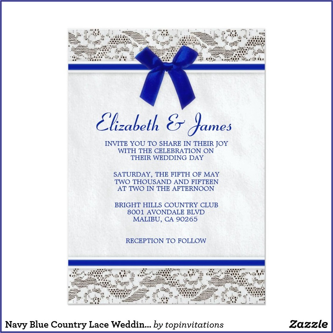 Navy Lace Wedding Invitations