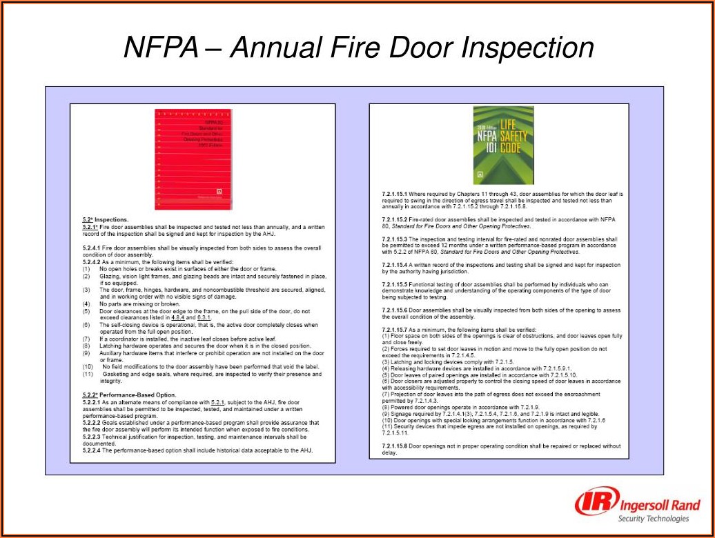 Nfpa 80 Annual Fire Door Inspection Form