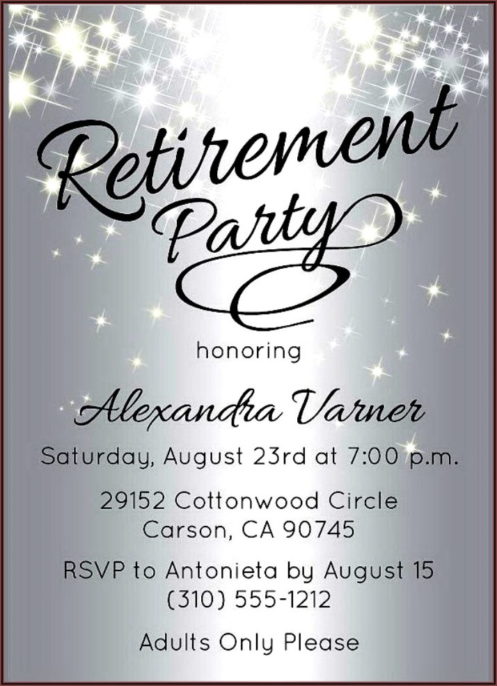 Office Retirement Party Invitation Wording