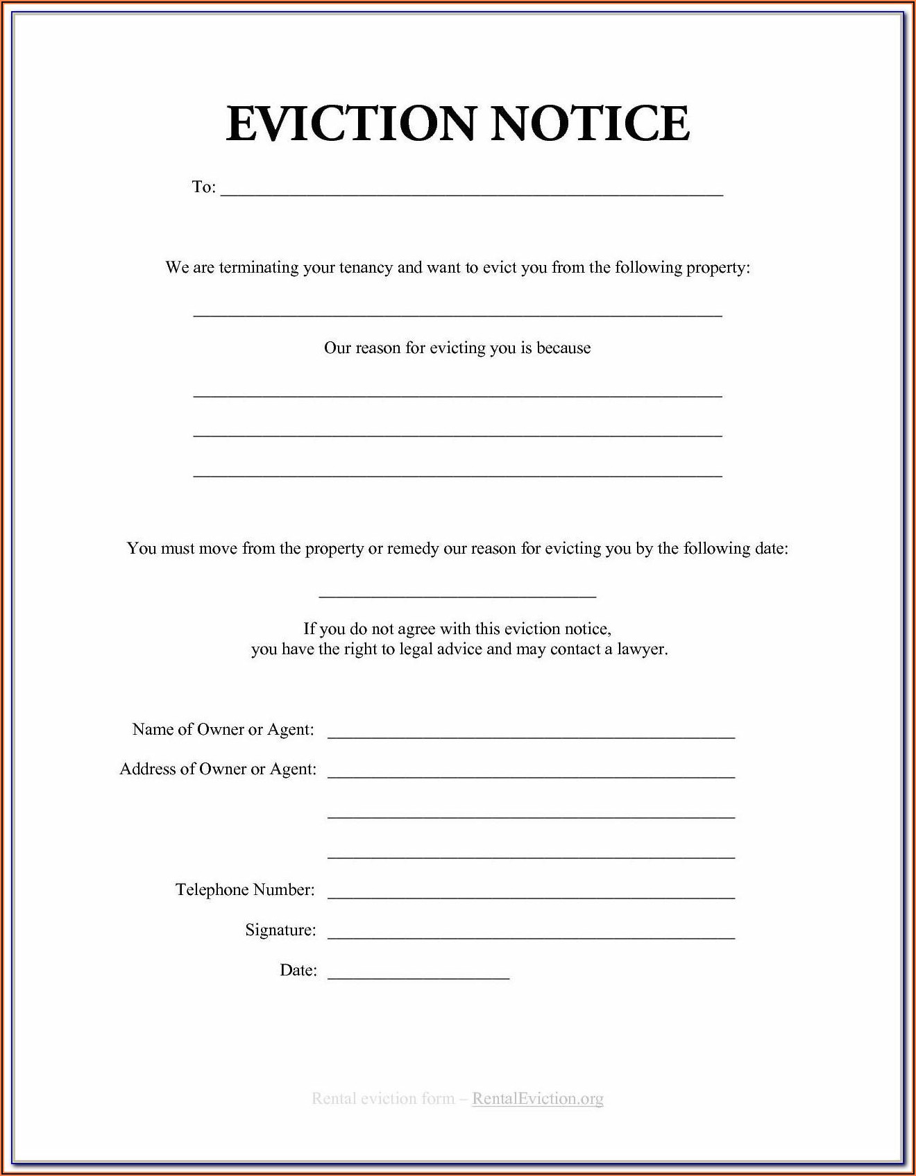 Ontario Landlord Eviction Notice Form