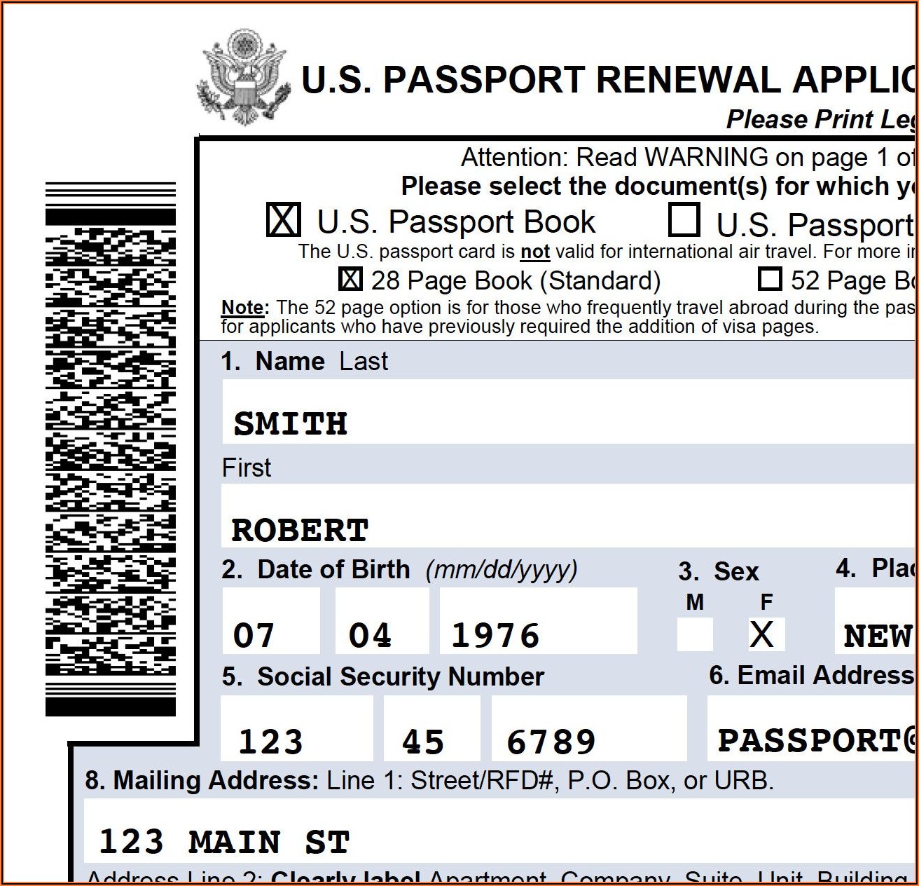 Passport Renewal Form Ds 82