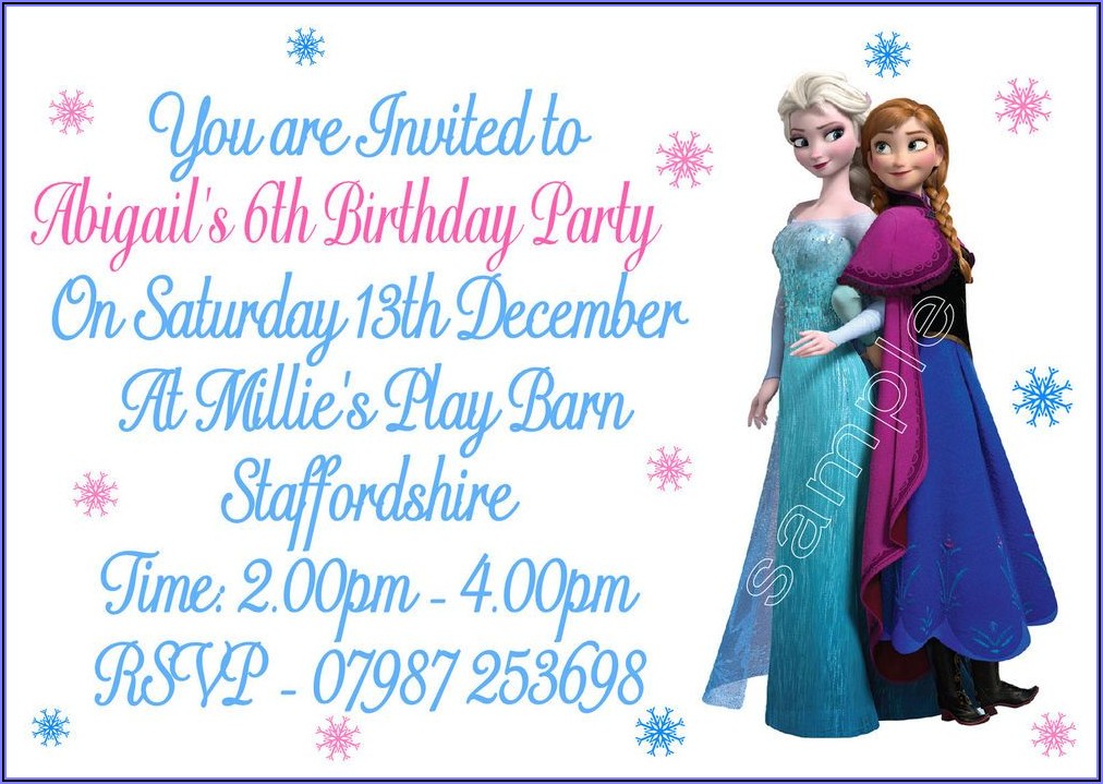 Personalised Frozen Birthday Invitations
