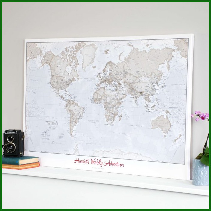 Personalised Travel World Map Pin Cork Board