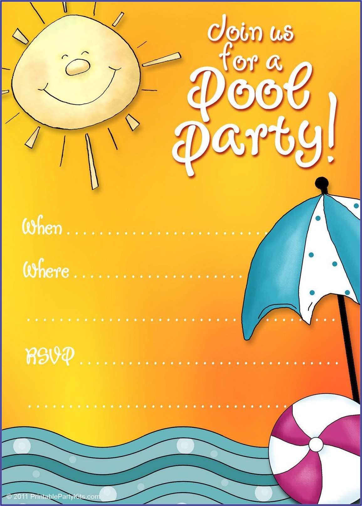 Pool Party Invitations Templates Free