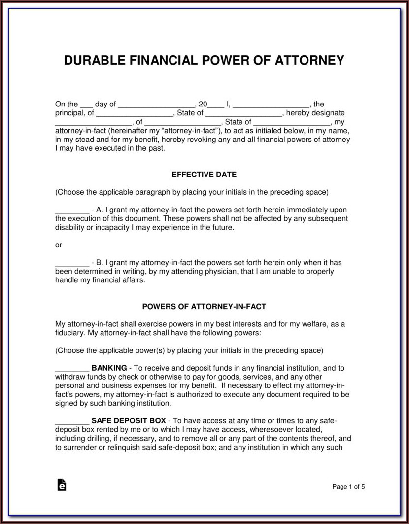 Power Of Attorney Form Nj Medical
