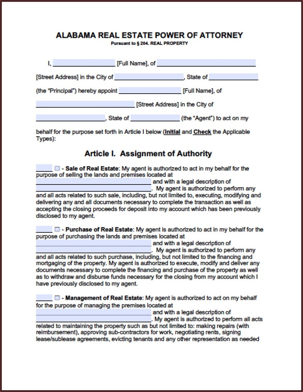 Power Of Attorney Form Real Estate Closing Texas